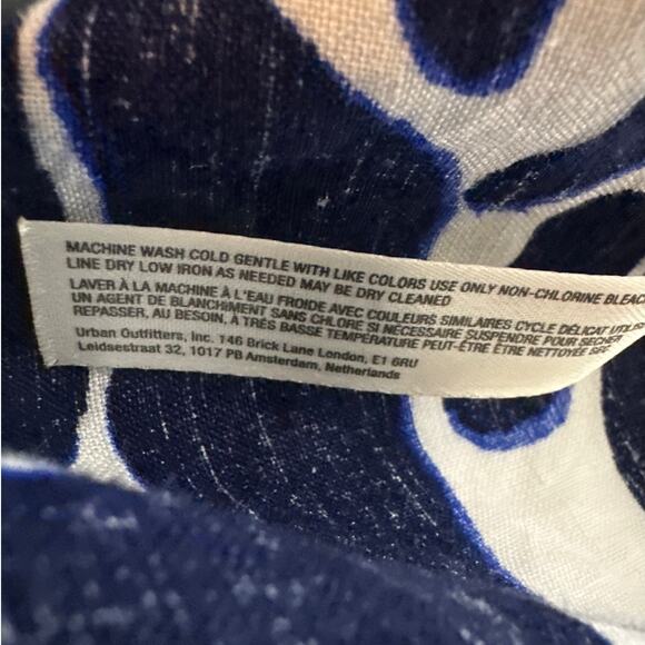 By Anthropologie Printed Linen Blend Buttondown Shirt Top Sz 2X Beach Nautical - Picture 14 of 14